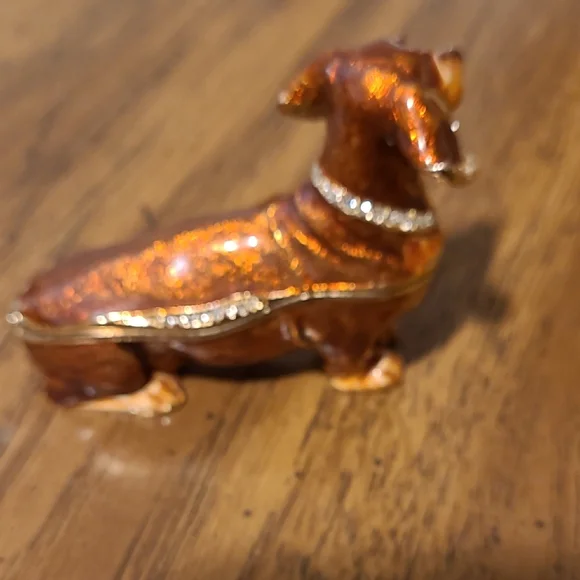 Brown and Gold Dachshund Trinket Box - Picture 4 of 5